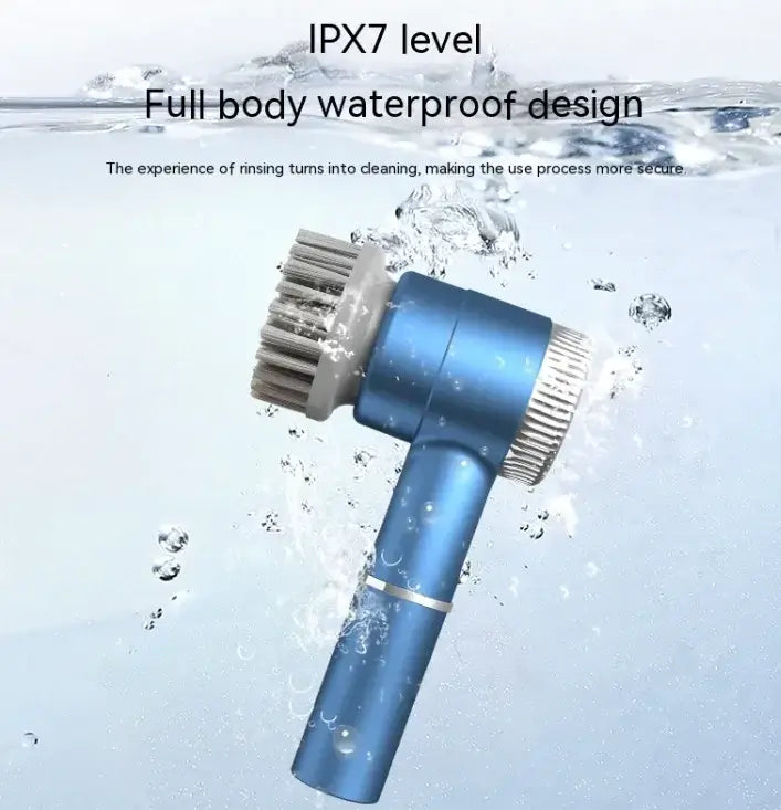 IPX7 level waterproof Spark Brush wireless cleaning tool in use, showcasing its innovative design and efficient scrubbing action.