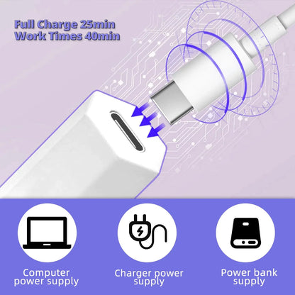 Compact nail lamp for travel USB Type-C charging with computer charger and power bank options