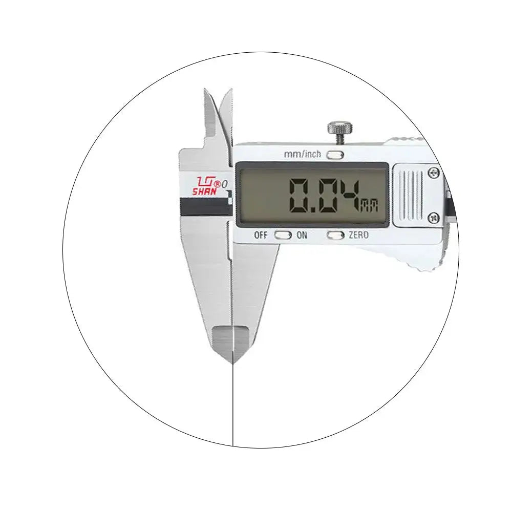 Digital caliper measuring thickness showcasing precision useful for scratch-resistant AirPods case design